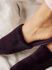 Burgundy Red Faux Fur Mule Slippers - Image 3 of 8