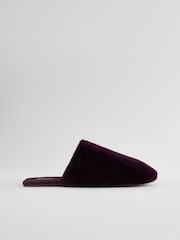 Burgundy Red Faux Fur Mule Slippers - Image 5 of 8