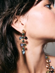 Multicoloured Tone Jewelled Drop Earrings Made With Recycled Iron - Image 2 of 6