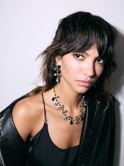 Multicoloured Tone Jewelled Drop Earrings Made With Recycled Iron - Image 3 of 6