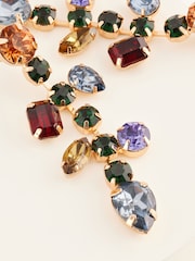 Multicoloured Tone Jewelled Drop Earrings Made With Recycled Iron - Image 5 of 6