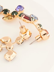 Multicoloured Tone Jewelled Drop Earrings Made With Recycled Iron - Image 6 of 6