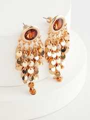 Gold Tone Sparkle Drop Earrings - Image 1 of 3