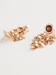 Gold Tone Sparkle Drop Earrings - Image 2 of 3