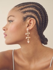 Rose - Tone Jewelled Drop Earrings - Image 2 of 4