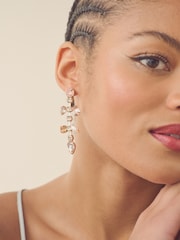Rose - Tone Jewelled Drop Earrings - Image 3 of 4