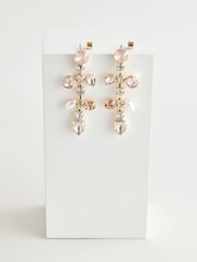 Rose - Tone Jewelled Drop Earrings - Image 4 of 4