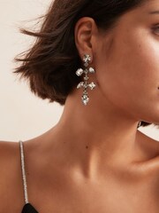 Gunmetal Tone Jewelled Drop Earrings Made With Recycled Iron - Image 3 of 4