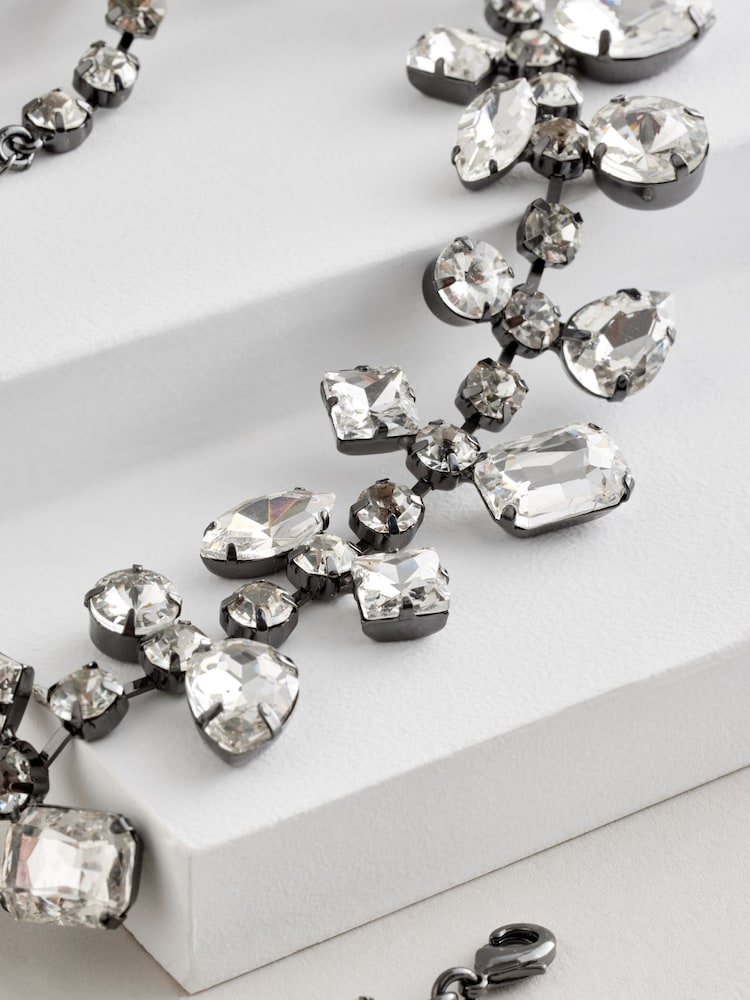 Gunmetal Jewelled Collar Necklace Made With Recycled Iron - Image 4 of 4