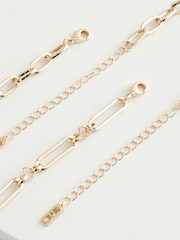 Gold Tone Two Row Vintage Necklace Made With Recycled Steel - Image 5 of 6