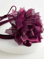 Burgundy Red Corsage Choker Necklace - Image 5 of 6