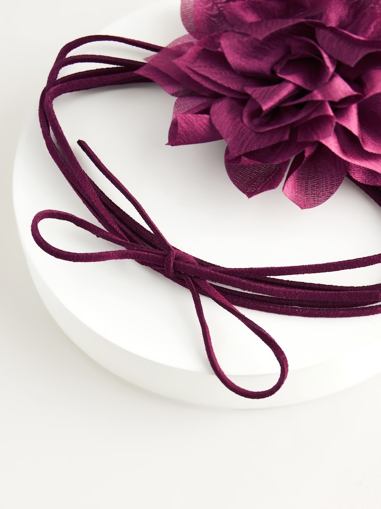 Burgundy Red Corsage Choker Necklace - Image 6 of 6