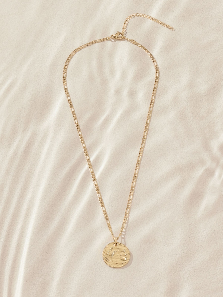 Tonalité d'or - Collier en acier inoxydable avec disque martelé - Image 5 of 7