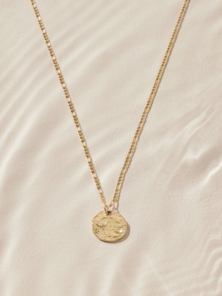 Tonalité d'or - Collier en acier inoxydable avec disque martelé - Image 6 of 7