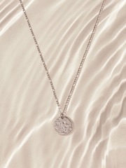 Silver Tone Stainless Steel Hammered Disc Necklace - Image 6 of 8
