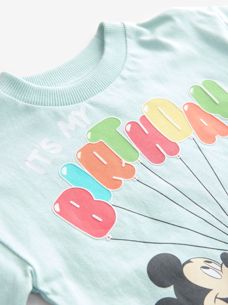 Blue Mickey Mouse Short Sleeve Birthday T-Shirt (12mths-8yrs) - Image 3 of 4