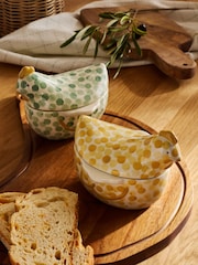 Set of 2 Sage Green Chicken Nibble Bowls with Lid - Image 1 of 6