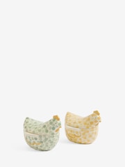 Set of 2 Sage Green Chicken Nibble Bowls with Lid - Image 5 of 6