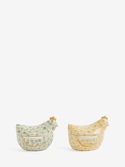 Set of 2 Sage Green Chicken Nibble Bowls with Lid - Image 6 of 6