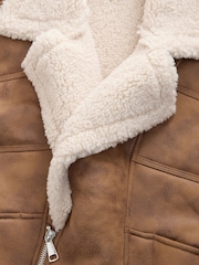 Brown Faux Shearling Gilet - Image 5 of 7