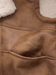 Brown Faux Shearling Gilet - Image 7 of 7