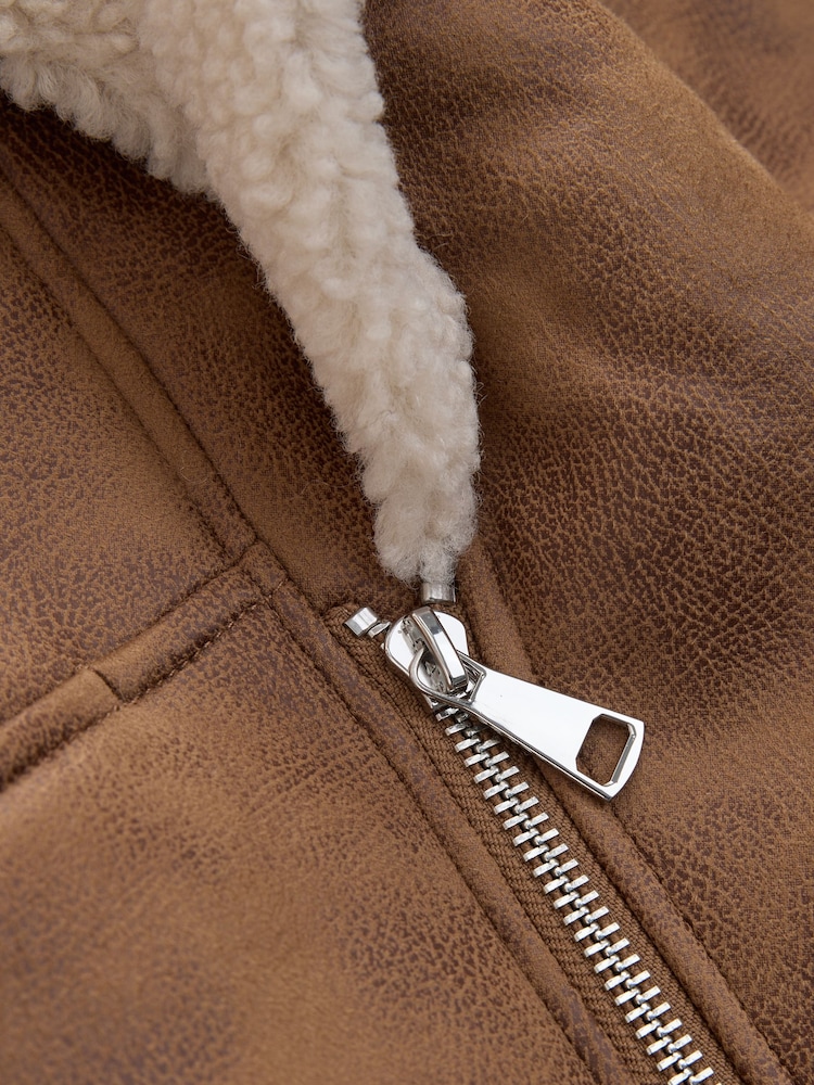 Brown Faux Shearling Gilet - Image 7 of 7