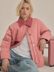 Pink Corduroy Collar Jacket - Image 1 of 7