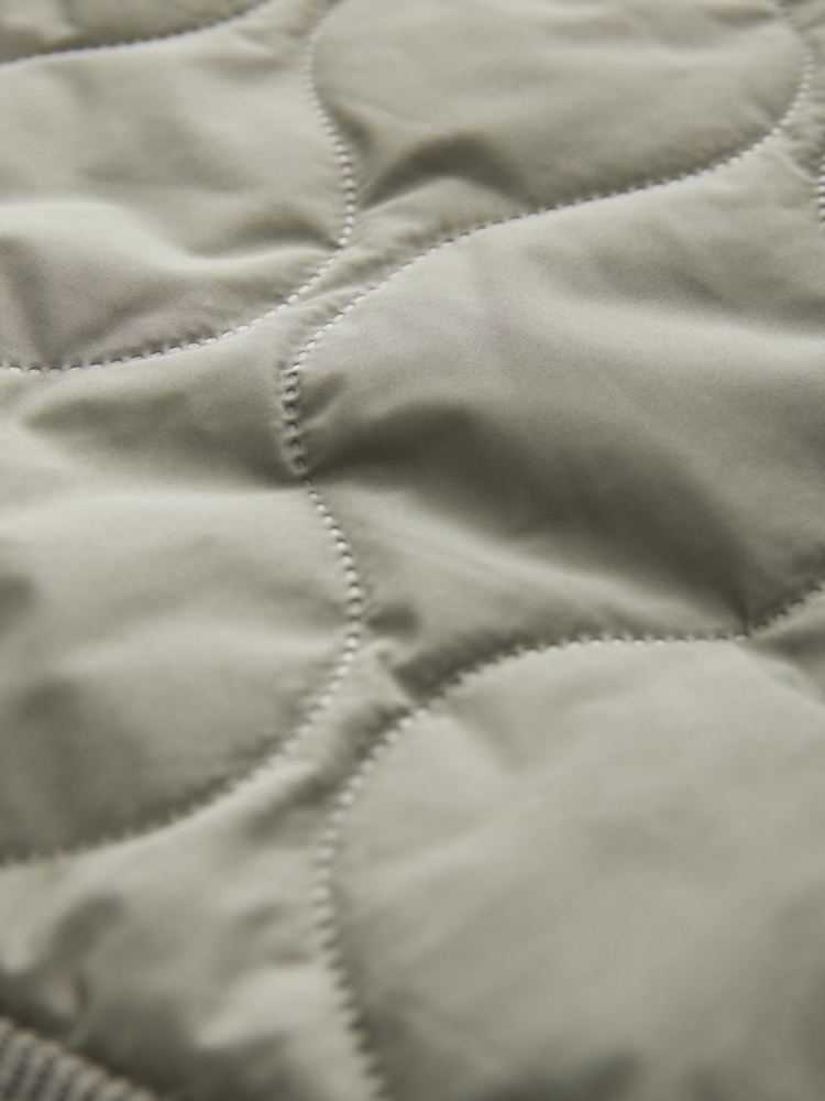 Sage Green Quilted Corduroy Collar Jacket - Image 6 of 6