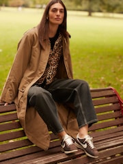 Camel Waxy Look Rain Jacket - Image 1 of 11