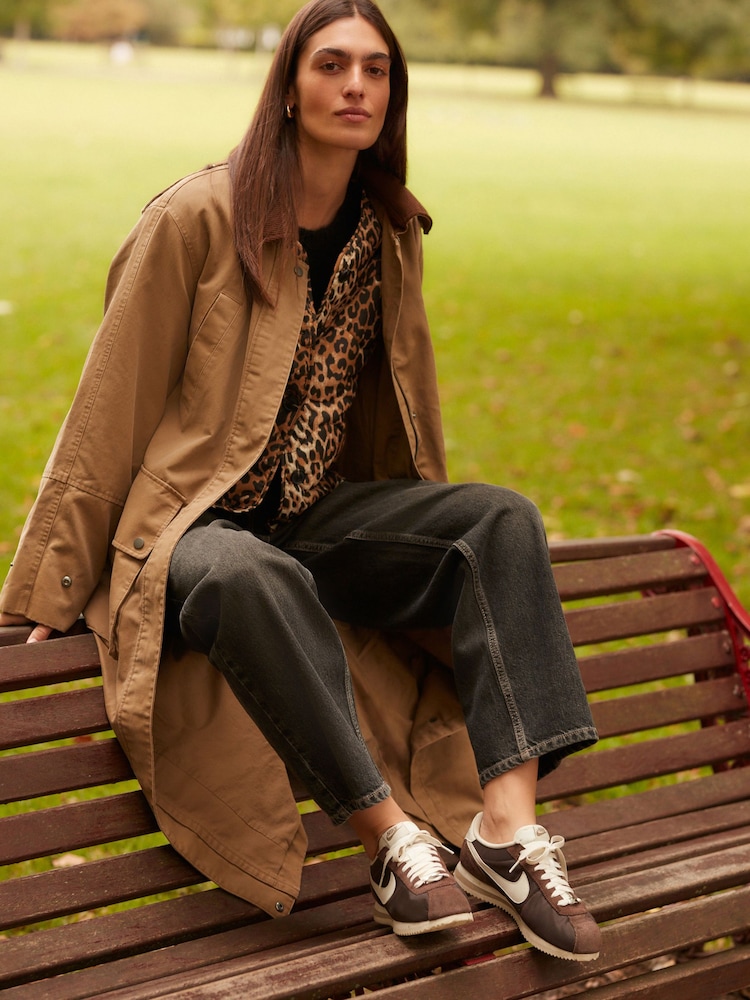 Camel Waxy Look Rain Jacket - Image 1 of 11