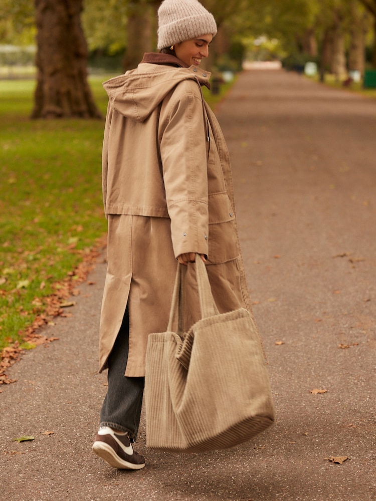 Camel Waxy Look Rain Jacket - Image 2 of 11