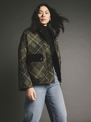 Check Quilted Corduroy Collar Jacket - Image 1 of 9
