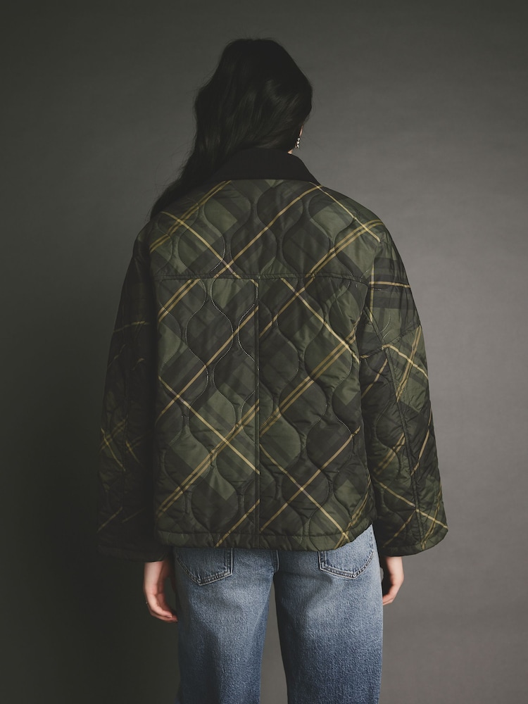 i am eim corduroy collar check coat（corduroy collar check coat  