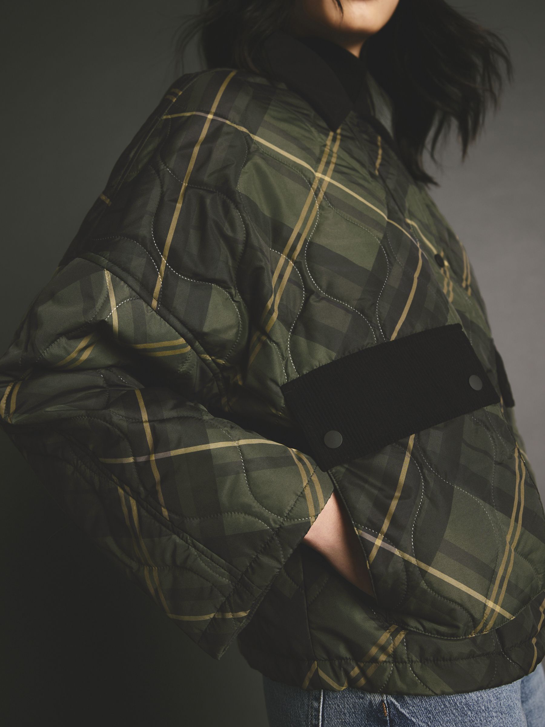 Buy Check Quilted Corduroy Collar Jacket from the Next UK online shop