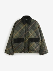 Check Quilted Corduroy Collar Jacket - Image 7 of 9