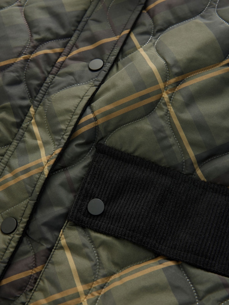 Check Quilted Corduroy Collar Jacket - Image 9 of 9