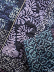 Blue Patchwork Kew Gardens Quilted Bomber Jacket - Image 7 of 8