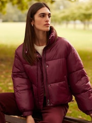Burgundy Shower Resistant Padded Jacket - Image 1 of 10