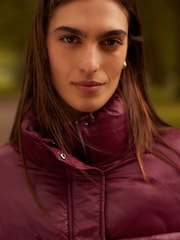 Burgundy Shower Resistant Padded Jacket - Image 4 of 10