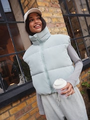 self. Blue Cropped Gilet - Image 3 of 8