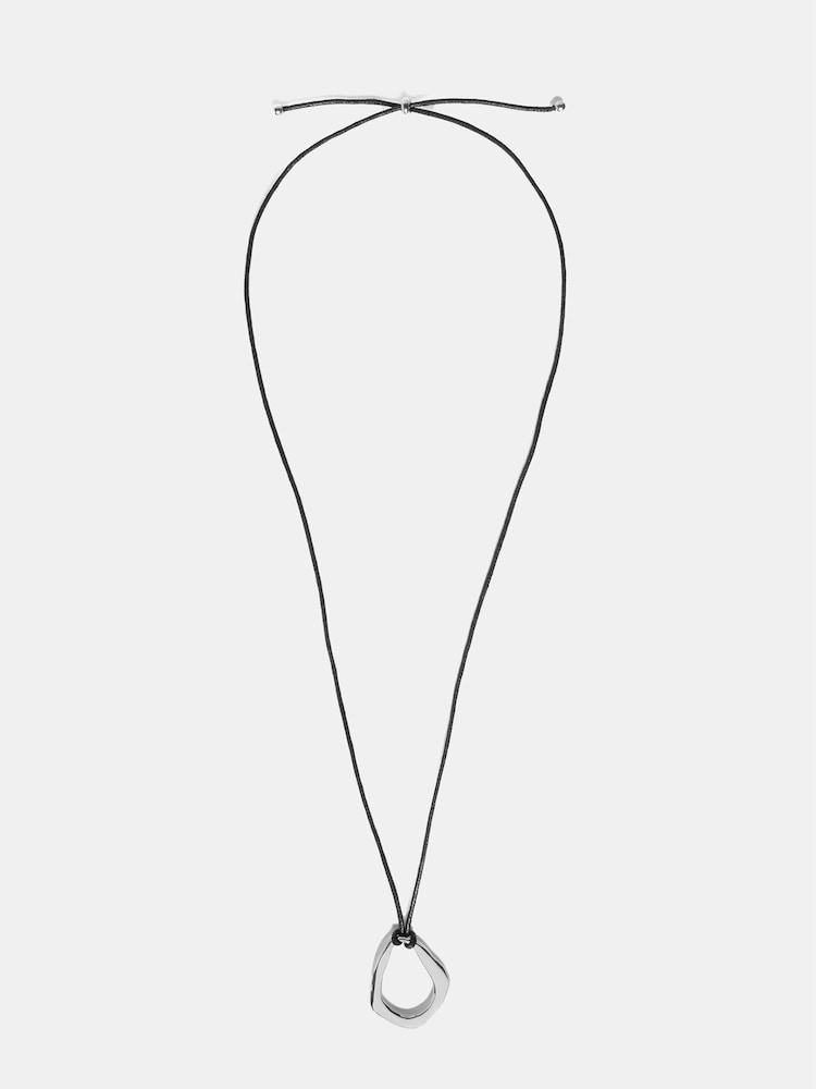 Mint Velvet Silver Tone Leather Necklace - Image 1 of 3
