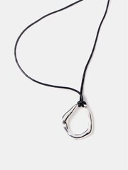 Mint Velvet Silver Tone Leather Necklace - Image 2 of 3