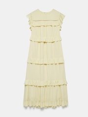 Mint Velvet Yellow Ruffle Midi Dress - Image 4 of 5