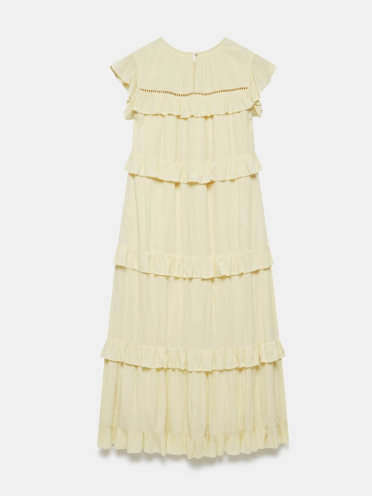 Mint Velvet Yellow Ruffle Midi Dress - Image 5 of 5