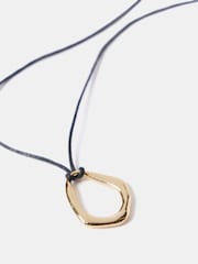Mint Velvet Gold Tone Leather Necklace - Image 2 of 3