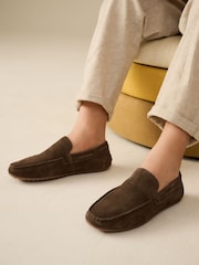 Suede Khaki/Green Standard Fit (F) Loafers - Image 1 of 7