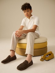 Suede Khaki/Green Standard Fit (F) Loafers - Image 2 of 7