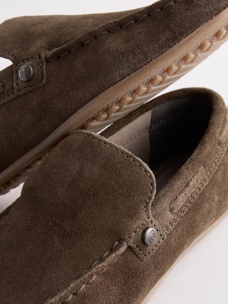 Suede Khaki/Green Standard Fit (F) Loafers - Image 7 of 7
