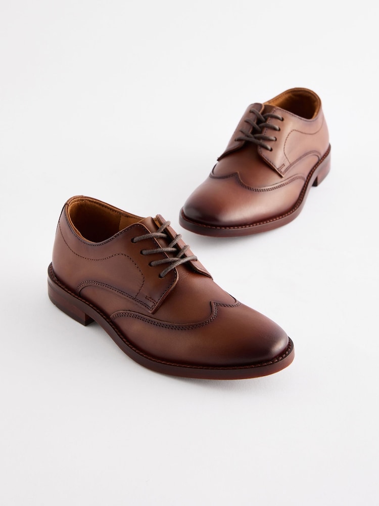 Tan Brown Lace-Up Smart Shoes - Image 1 of 6