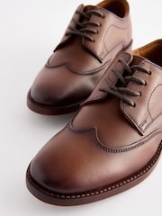 Tan Brown Lace-Up Smart Shoes - Image 4 of 6